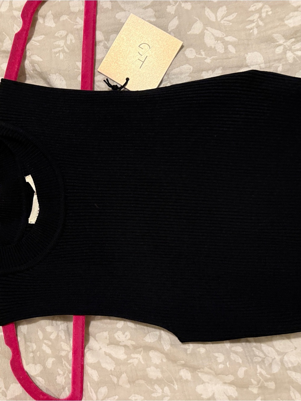 Black Ribbed Sleeveless Knit Sweater - Unbranded